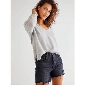 Free People Harmony V-Neck Sweater - 100% CASHMERE